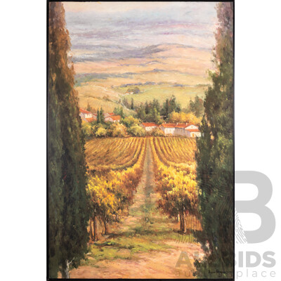 Rosa Chavez, (20th Century), Cypress View, Quality Reproduction Canvas Print of Original Acrylic on Canvas, 93 x 62 cm (frame)