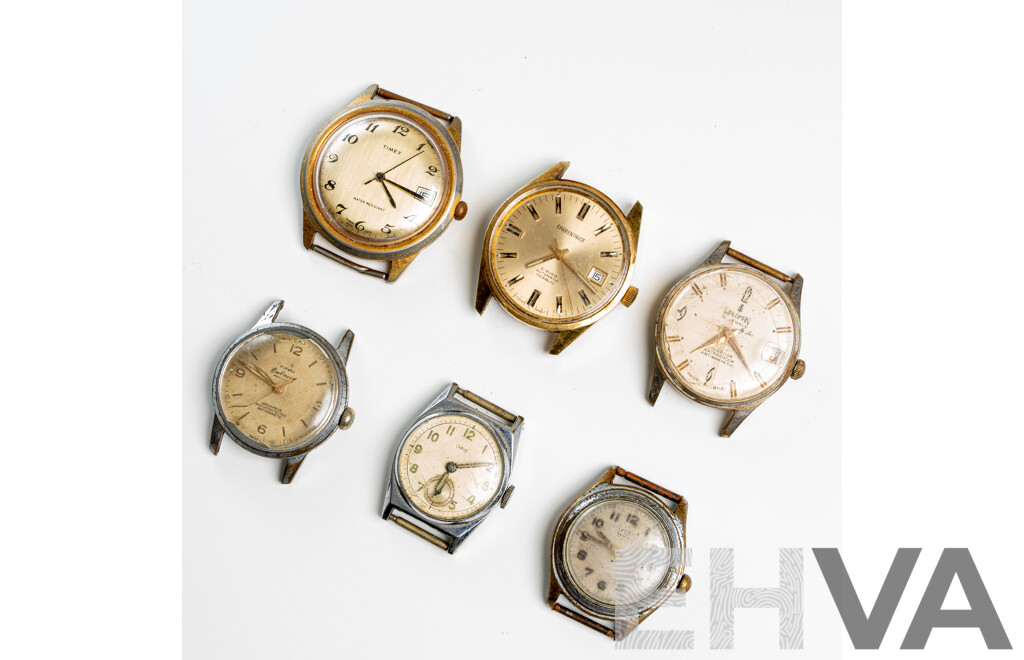 Collection of (6) Vintage Manual Winding Watches, Including Oris WWII Watch, Waldman, Timex, Embassy, Lauris & Farren Price