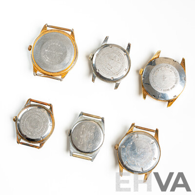 Collection of (6) Vintage Manual Winding Watches, Including Oris WWII Watch, Waldman, Timex, Embassy, Lauris & Farren Price