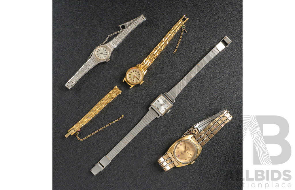 Collection of Vintage Ladies Watches with (3) Seiko & (1) Milus - All Manual Winding and Observed with Movement