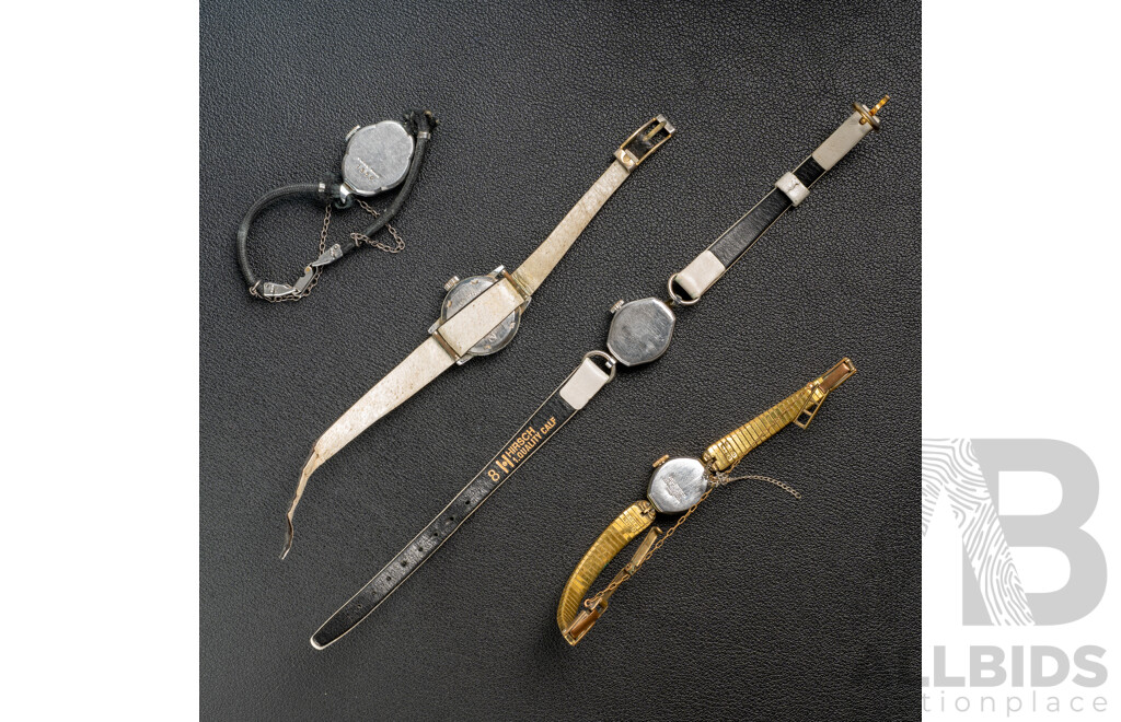 Collection of (4) Vintage Ladies Watches - Bentley, Swismatic & (2) Timor, All Manual Winding