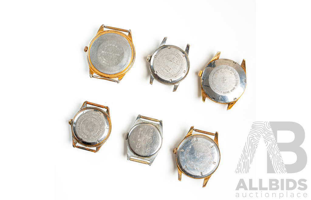 Collection of (6) Vintage Manual Winding Watches, Including Oris WWII Watch, Waldman, Timex, Embassy, Lauris & Farren Price