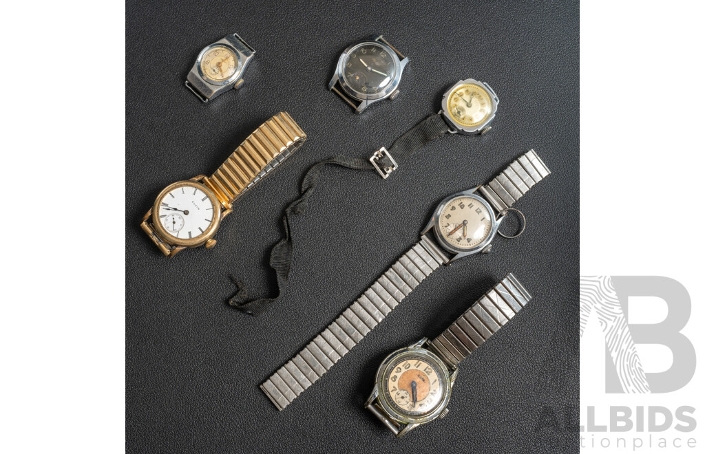 Collection of (6) Vintage Watches Including Cyma & Elgin