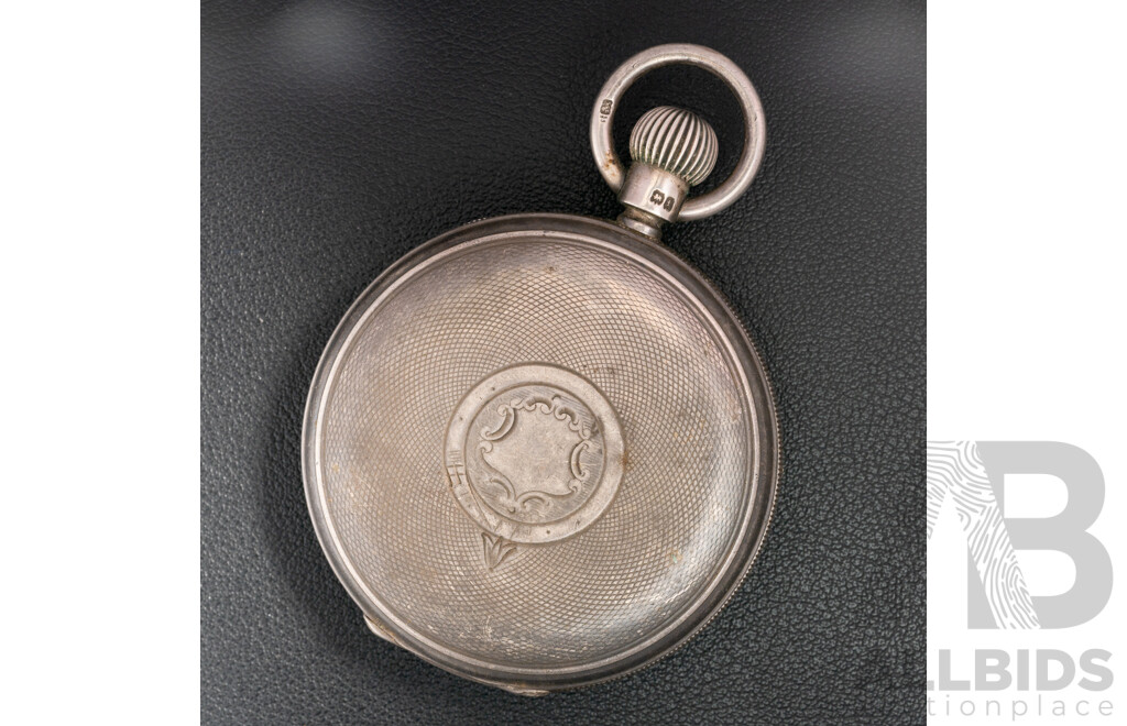 Antique Sterling Silver a Macrow & Sons Pty Ltd AWWW Co. USA, 50mm Pocket Watch, 117.0 Grams