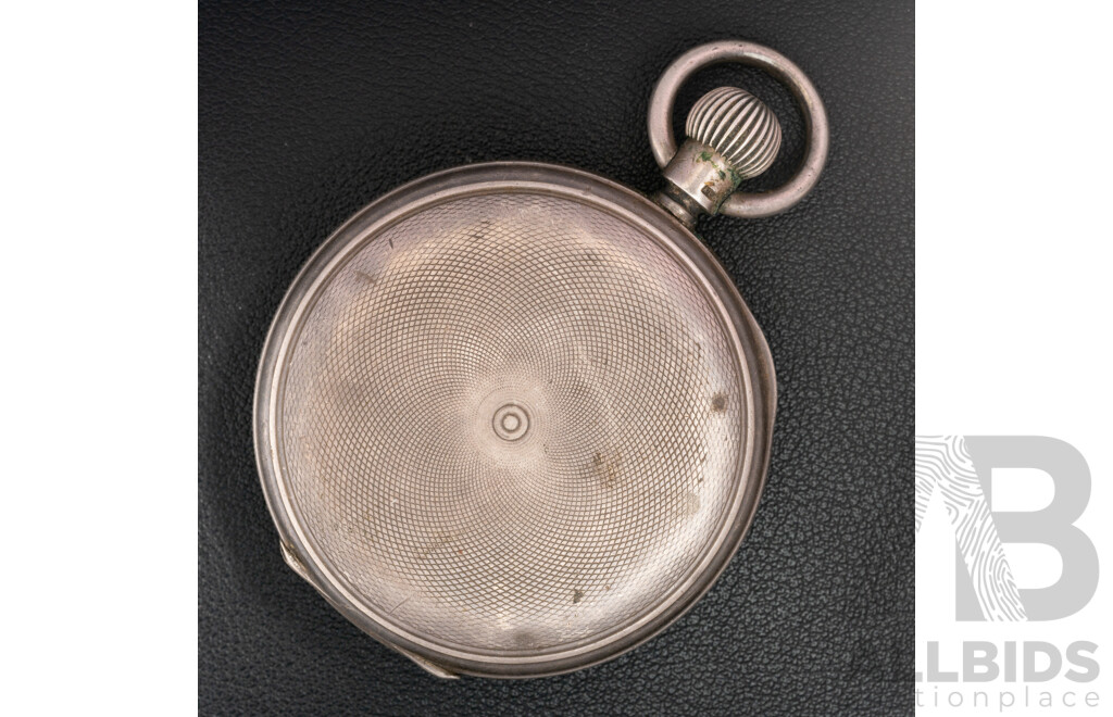 Antique Sterling Silver a Macrow & Sons Pty Ltd AWWW Co. USA, 50mm Pocket Watch, 117.0 Grams