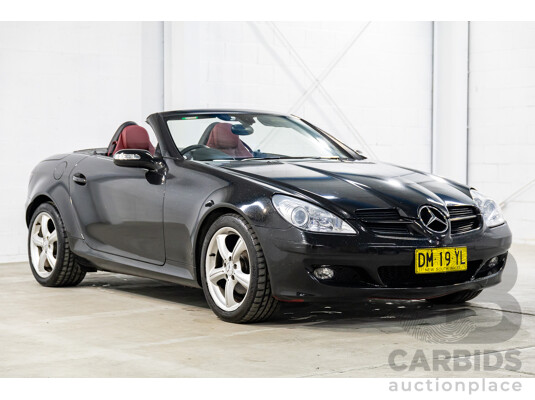 6/2005 Mercedes-Benz SLK200 Kompressor R171 2d Convertible Fire Opal Red (Black Glitter Vinyl Wrap) Supercharged 1.8L