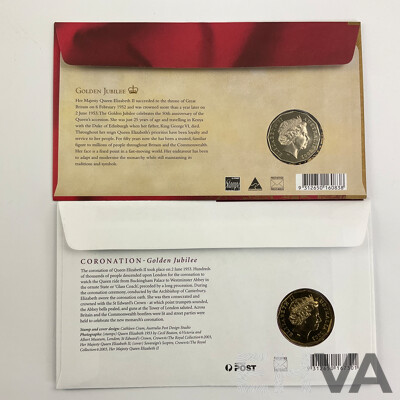 Australian 2002 Fifty Cent QE2 PNC and 2003 QE2 Coronation Fifty Cent PNC