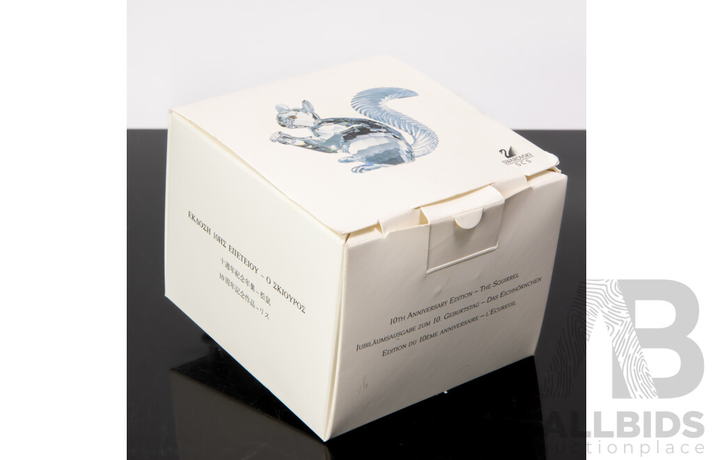 Swarovski Austrian Crystal 10th Anniversary Edition, The Squirrel, in Original Box and Packaging