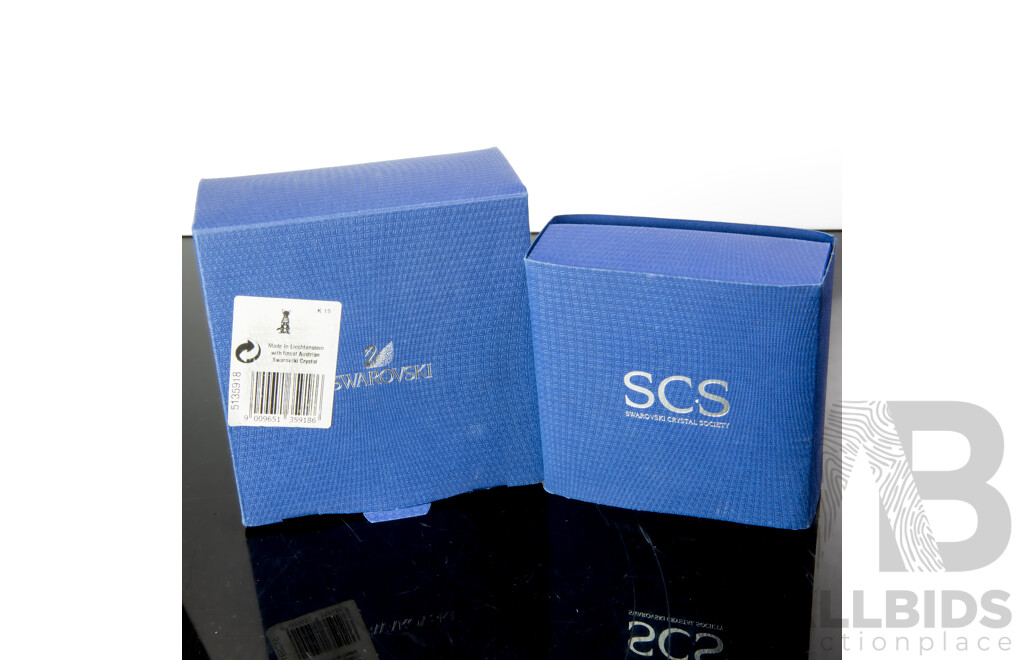 Two Swarovski Austrian Crystal  Pieces Comprising Siamese Cats & Flower, Both in Original Box and Packaging