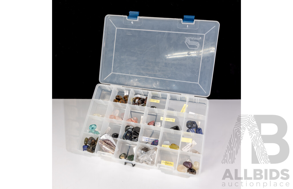 Great Collection Two Containers Filled with Mineral Specimens Including Agates, Jaspers, Quartz, Peruvian Opal, Sodalite and Much More