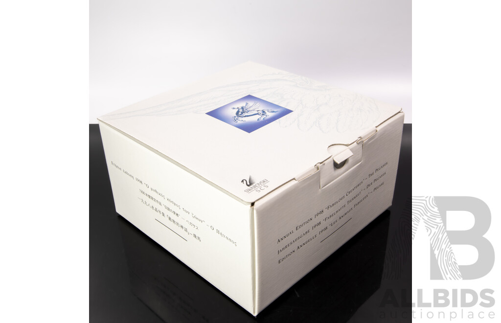 Swarovski Crystal Annual Edition 1998 Fabulous Creatures, Pegasus, in Original Box and Packaging