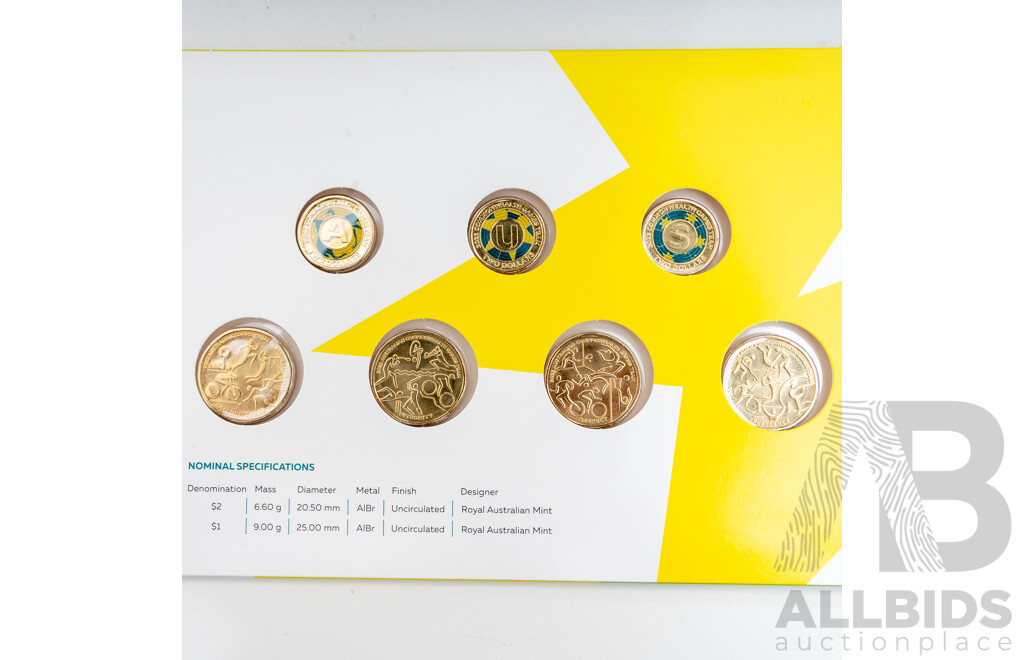 Three Australian RAM Coin Sets Including 2020 Coloured Coin Collection, 2022 Commonwealth Games AUS and 2020 Two Dollar Paralympics