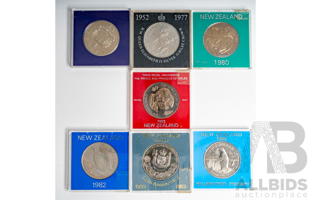 New Zealand, United Kingdom and Samoa Commemorative Coins, Examples Spanning 1977 to 1988
