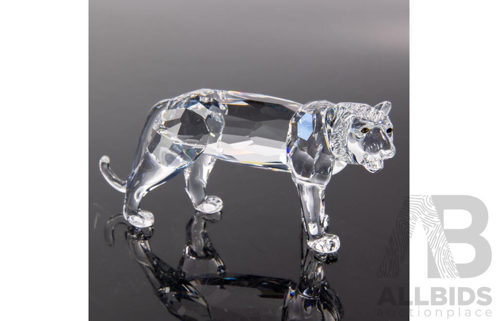 Swarovski Austrian Crystal Tiger Figure in Original Box and Packaging