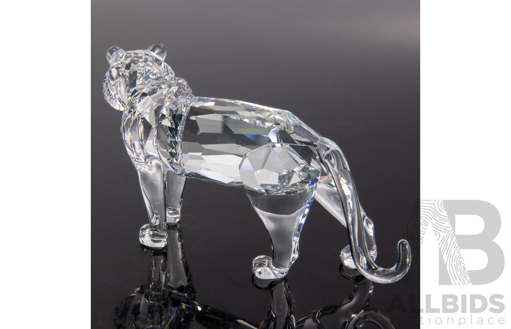 Swarovski Austrian Crystal Tiger Figure in Original Box and Packaging