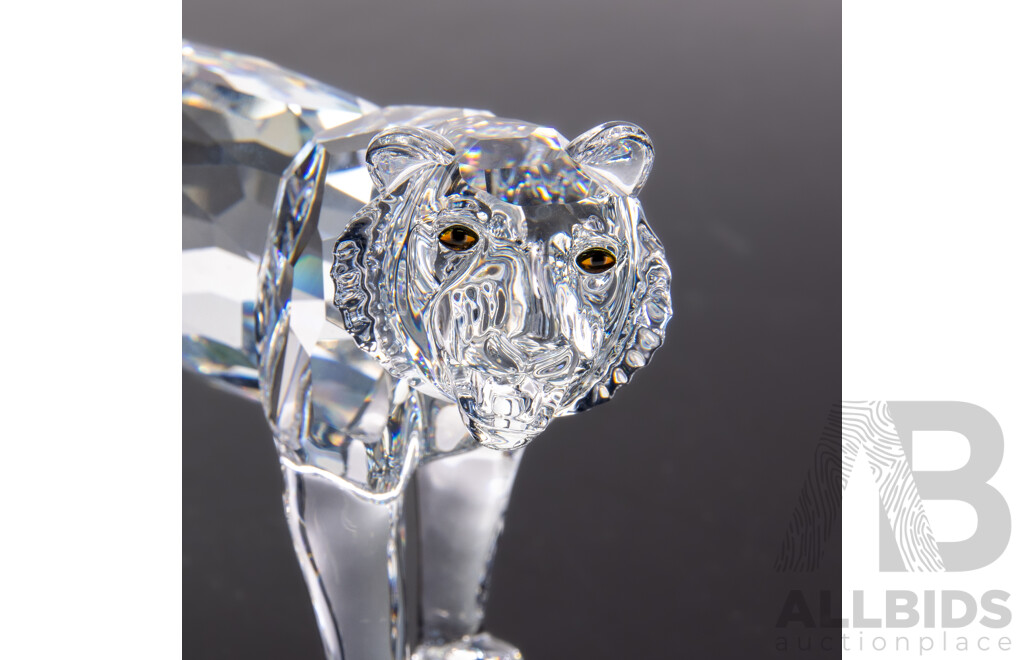 Swarovski Austrian Crystal Tiger Figure in Original Box and Packaging