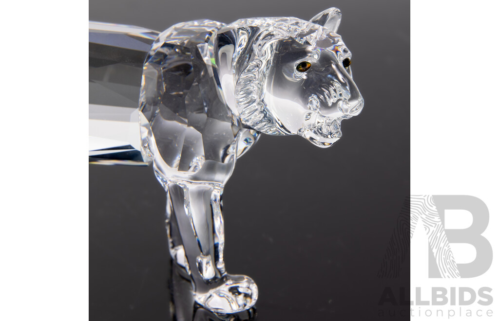 Swarovski Austrian Crystal Tiger Figure in Original Box and Packaging