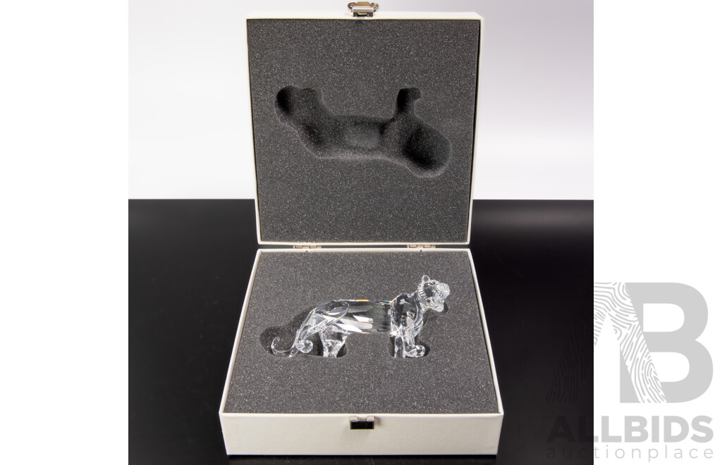 Swarovski Austrian Crystal Tiger Figure in Original Box and Packaging