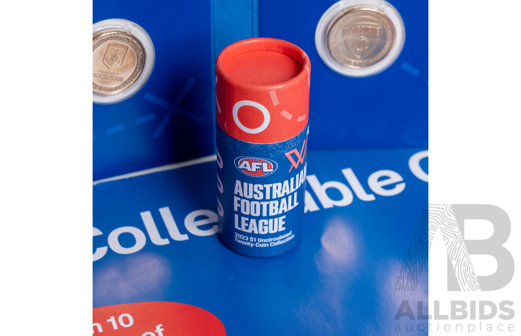 Australian 2023 Complete AFL One Dollar Coin Folder with Promotional Poster