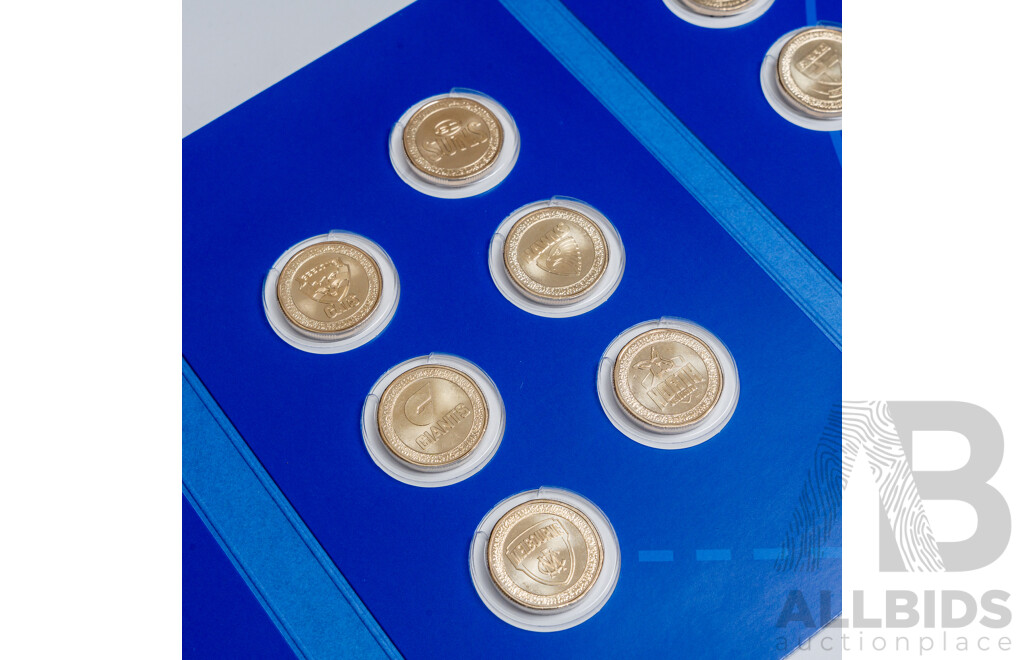 Australian 2023 Complete AFL One Dollar Coin Folder with Promotional Poster
