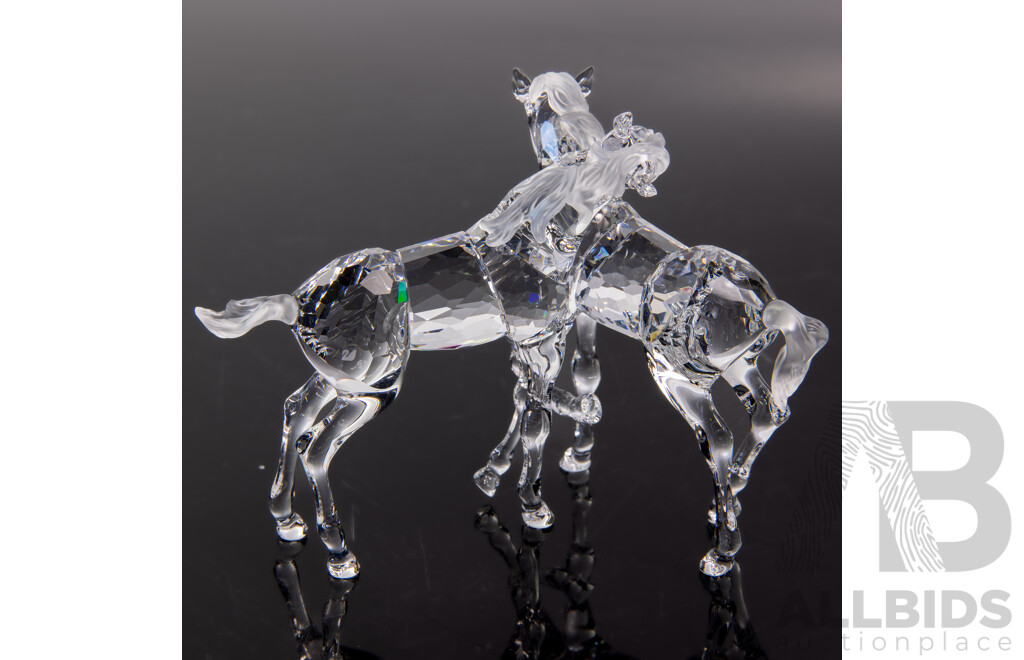 Swarovski Austrian Crystal Foals Figure in Original Box and Packaging