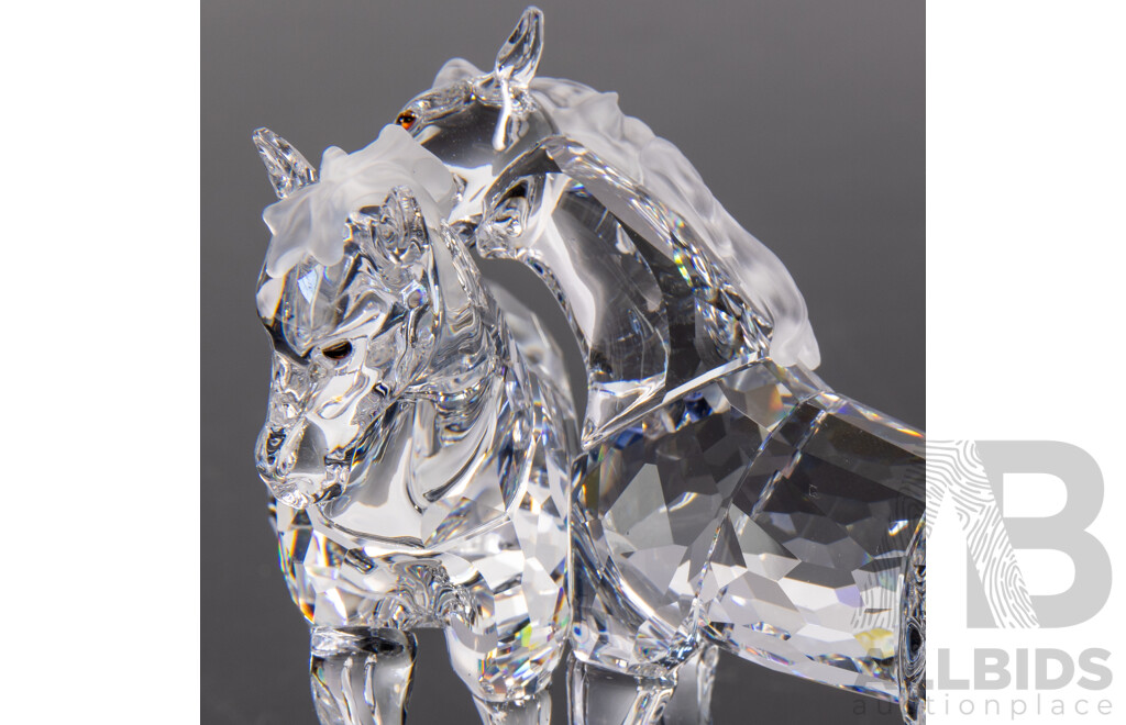 Swarovski Austrian Crystal Foals Figure in Original Box and Packaging