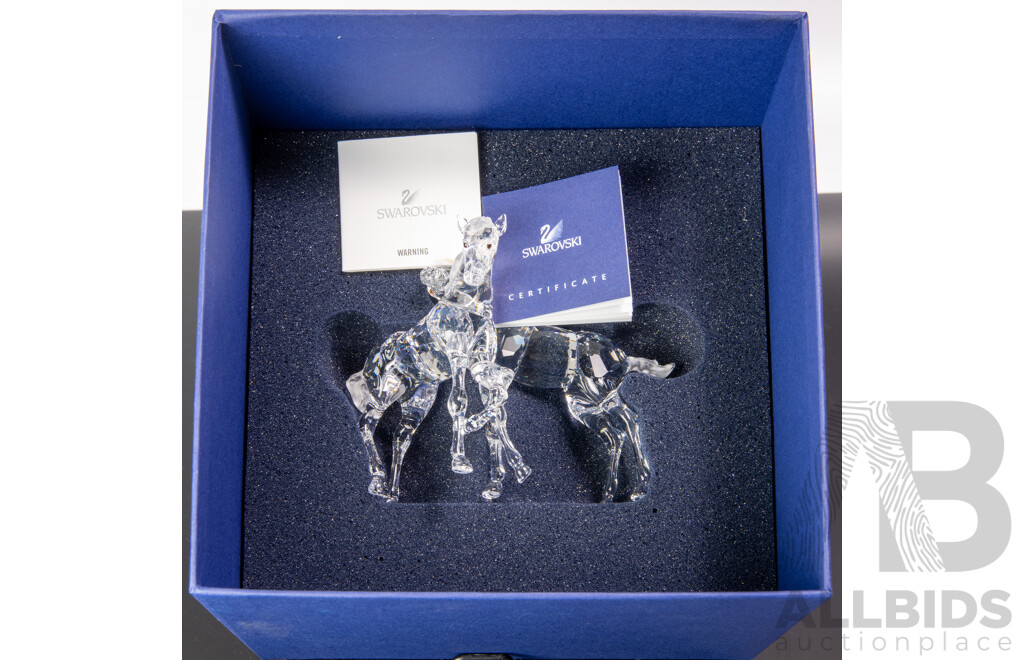 Swarovski Austrian Crystal Foals Figure in Original Box and Packaging