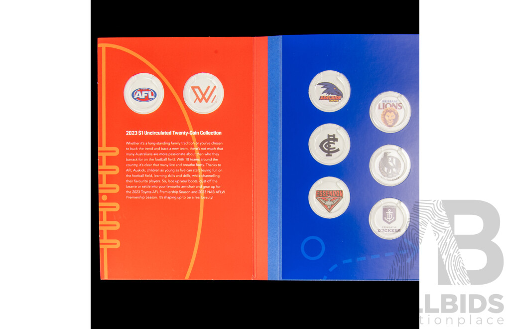 Australian 2023 AFL One Dollar Coin Collection and Folder