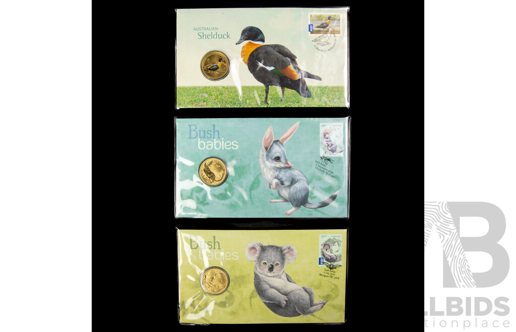 Three Australian PNCs Including 2011 Bush Babies Bilby and Koala, 2013 Australian Shelduck