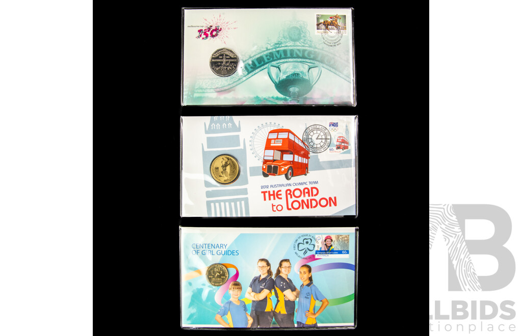 Three Australian PNCs Including 2010 Melbourne Cup 150th Anniversary, 2012 Road to London, 2010 Girl Guides 100 Years
