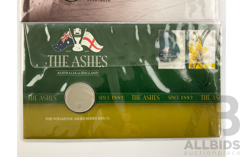 Three Australian PNCs Including 2010 Governor Lachlan Macquarie Bicentenary, Australian Commonwealth Coinage, 2011 Ashes Australia Vs England