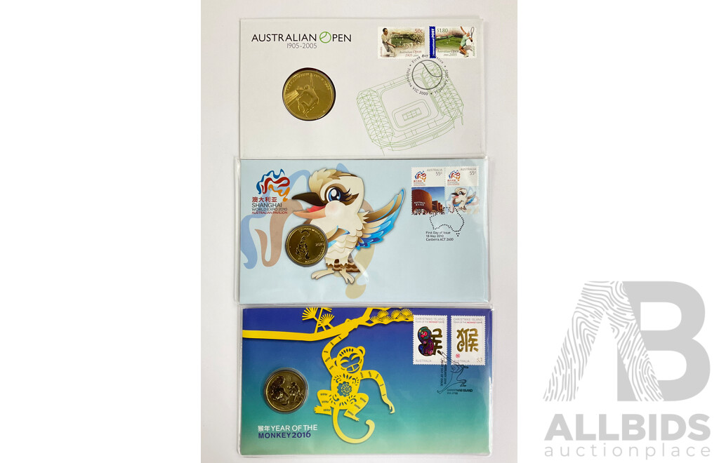 Three Australian PNCs Including 2005 Australian Open, 2010 World Expo, 2010 Shanghai World Expo, 2016 Year of the Monkey