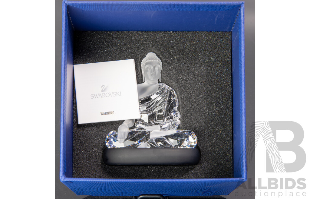 Swarovski Austrian Crystal Buddha Figure in Original Box and Packaging