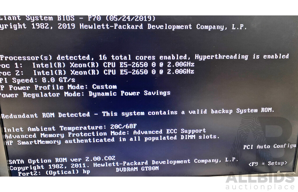 HP ProLiant DL380p Gen8 Dual Intel Xeon (E5-2650) 2.00GHz-2.80GHz 8-Core CPU 2RU Server W/ 96GB DDR3