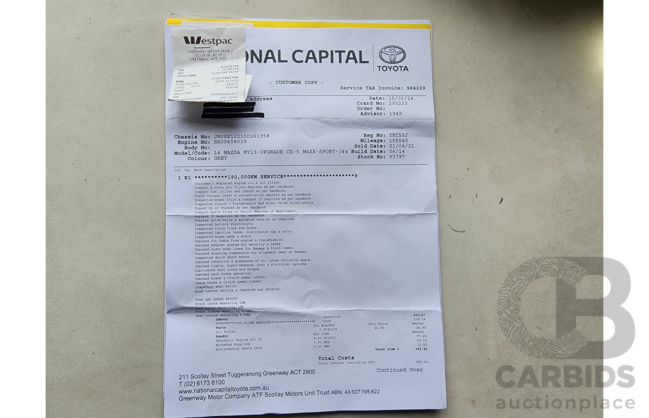 7/2014 Mazda Cx-5 MAXX Sport (4x4) MY13 UPGRADE 4d Wagon Grey 2.2L