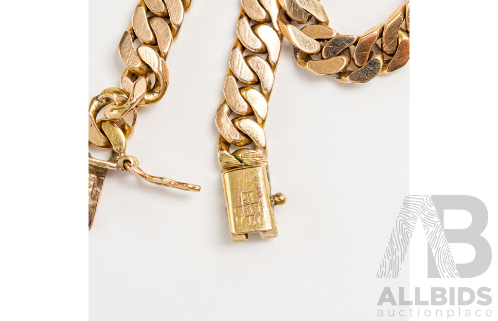 14ct Flat Curb Link Chain Necklace, 42cm, 34.44 Grams