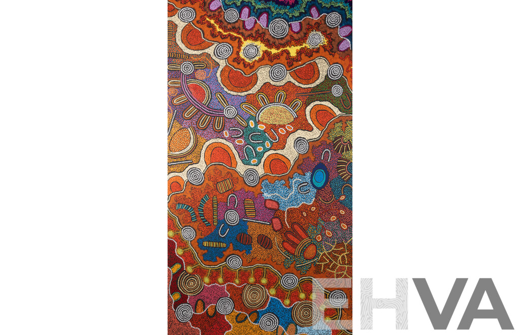 Damien & Yilpi Marks (20th Century, Indigenous-Australian, 1967- & 1969-), My Country, Acrylic on Canvas, (2024), 174 x 95 cm