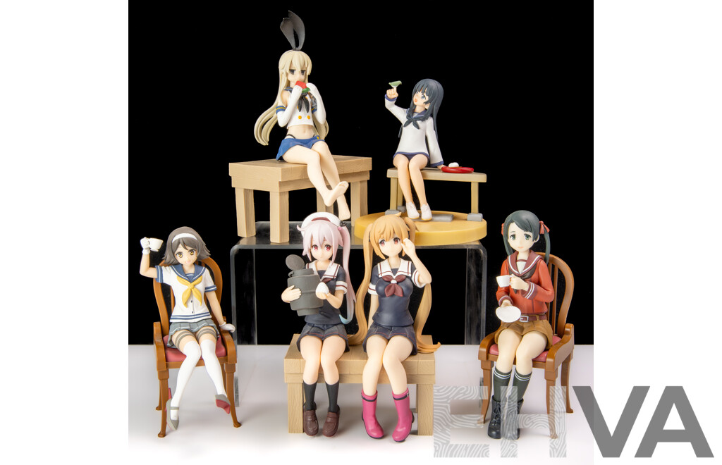 Collection Six Japanese Kantai Collection Anime Figurines