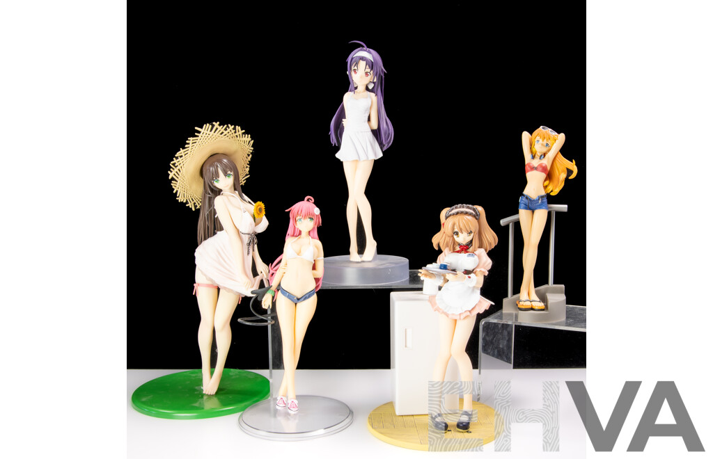 Collection Five Japanese Adult Hentai Anime Risqué Girly Figures Including Macross Frontier Sheryl Nome Example