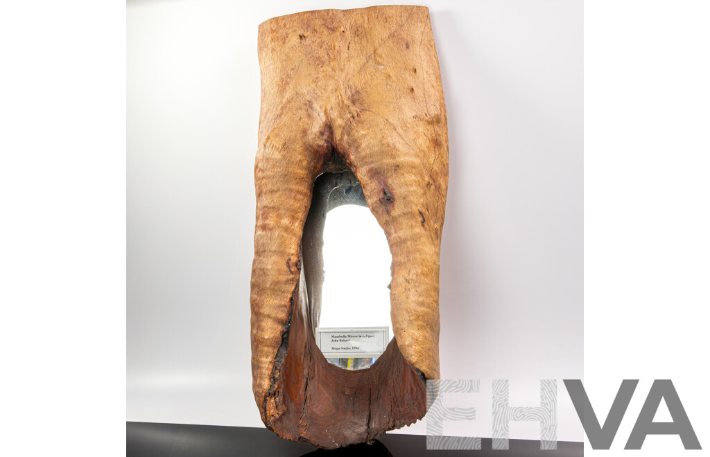 Fantastic Hand Made Australian Mirror in Mumbulla Red Gum by John Boland, Mogo Studio 1994