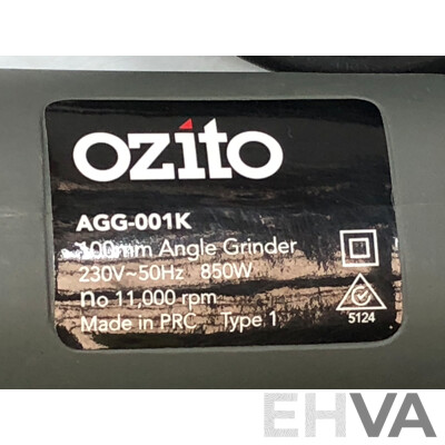 Ozito 850 Watt 100mm Angle Grinder Kit