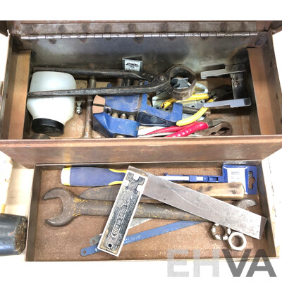 Five Toolboxes with a Selection of Tools and Hardware