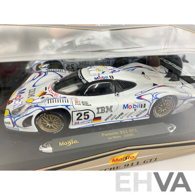 Boxed Maisto GT Racing 1998 Le Mans Porsche 911 GT1, 1:18 Scale