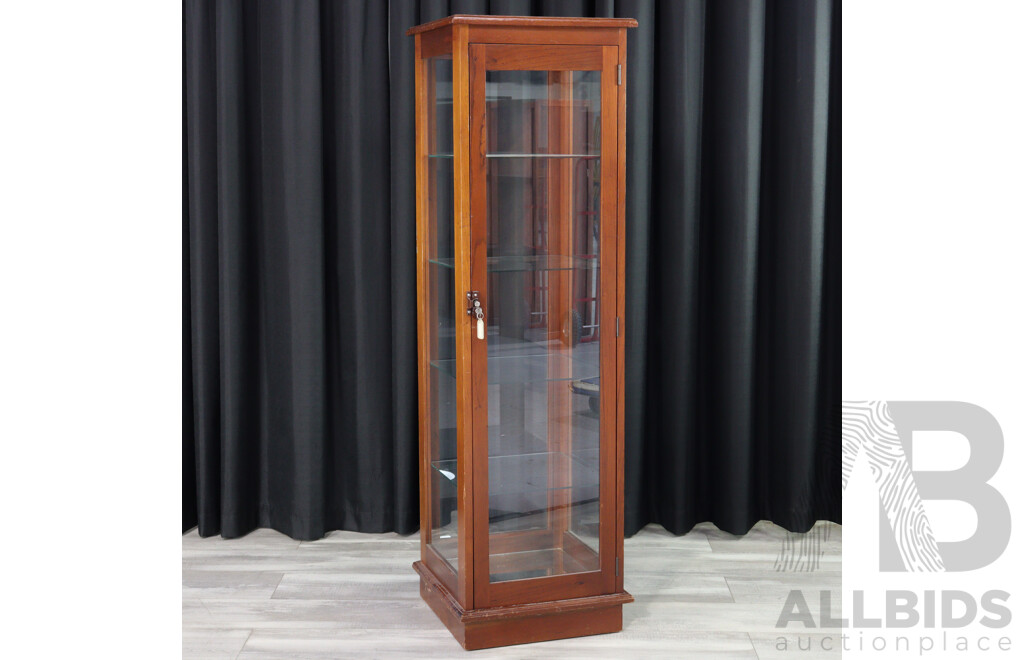 Modern Timber and Glass Upright Display Case