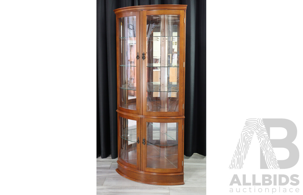 Modern Timber Corner Display Case