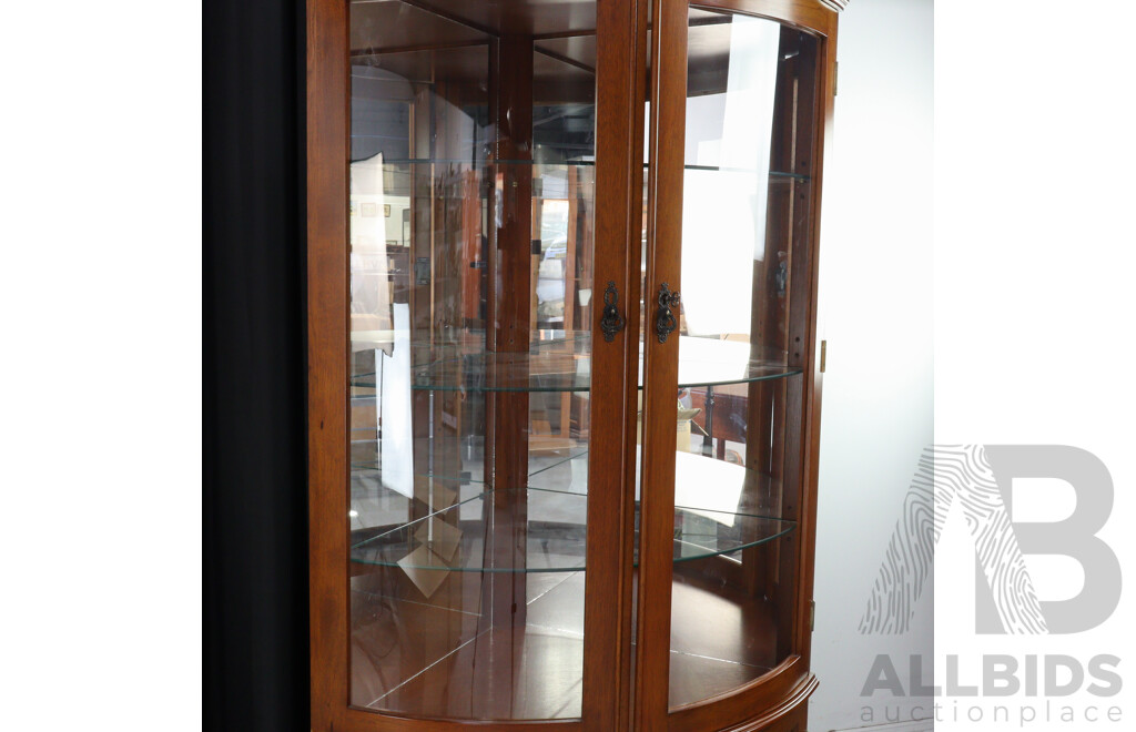 Modern Timber Corner Display Case