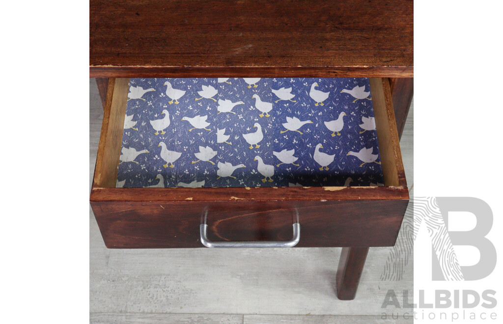 Retro Walnut Four Drawer Desk