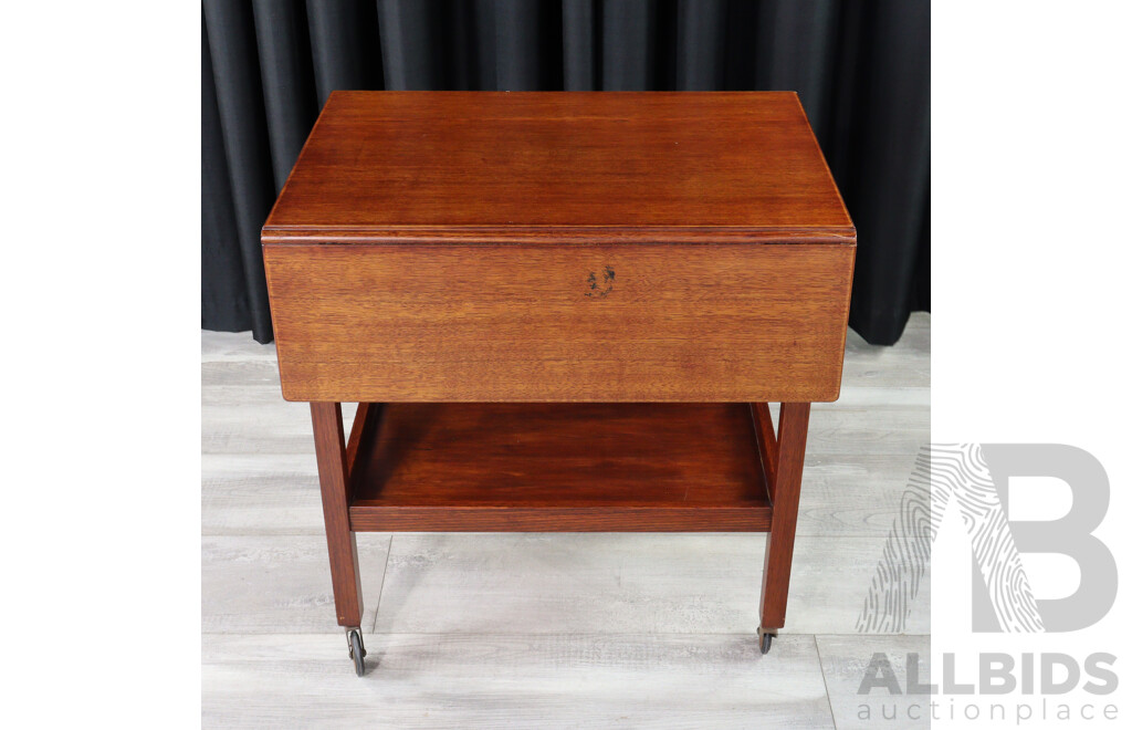 Oak Drop Side Two Tier Drinks Trolley