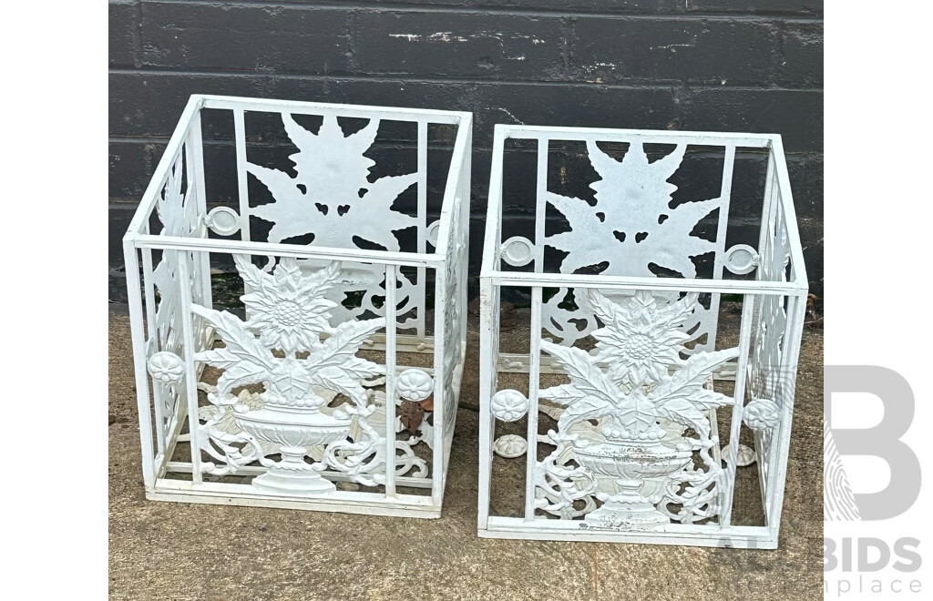Pair of Cast Alloy Planter Boxes