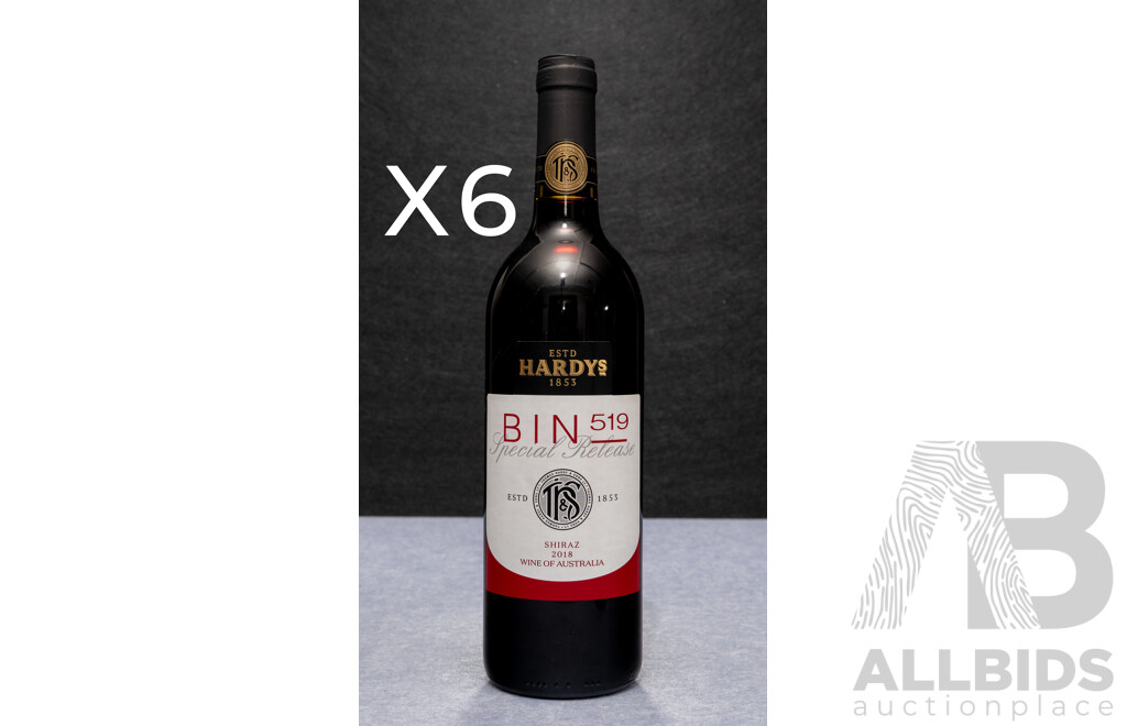 Hardys Bin 519 Special Release Shiraz Vintage 2018 X 6